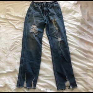 high rise hollister mom jeans